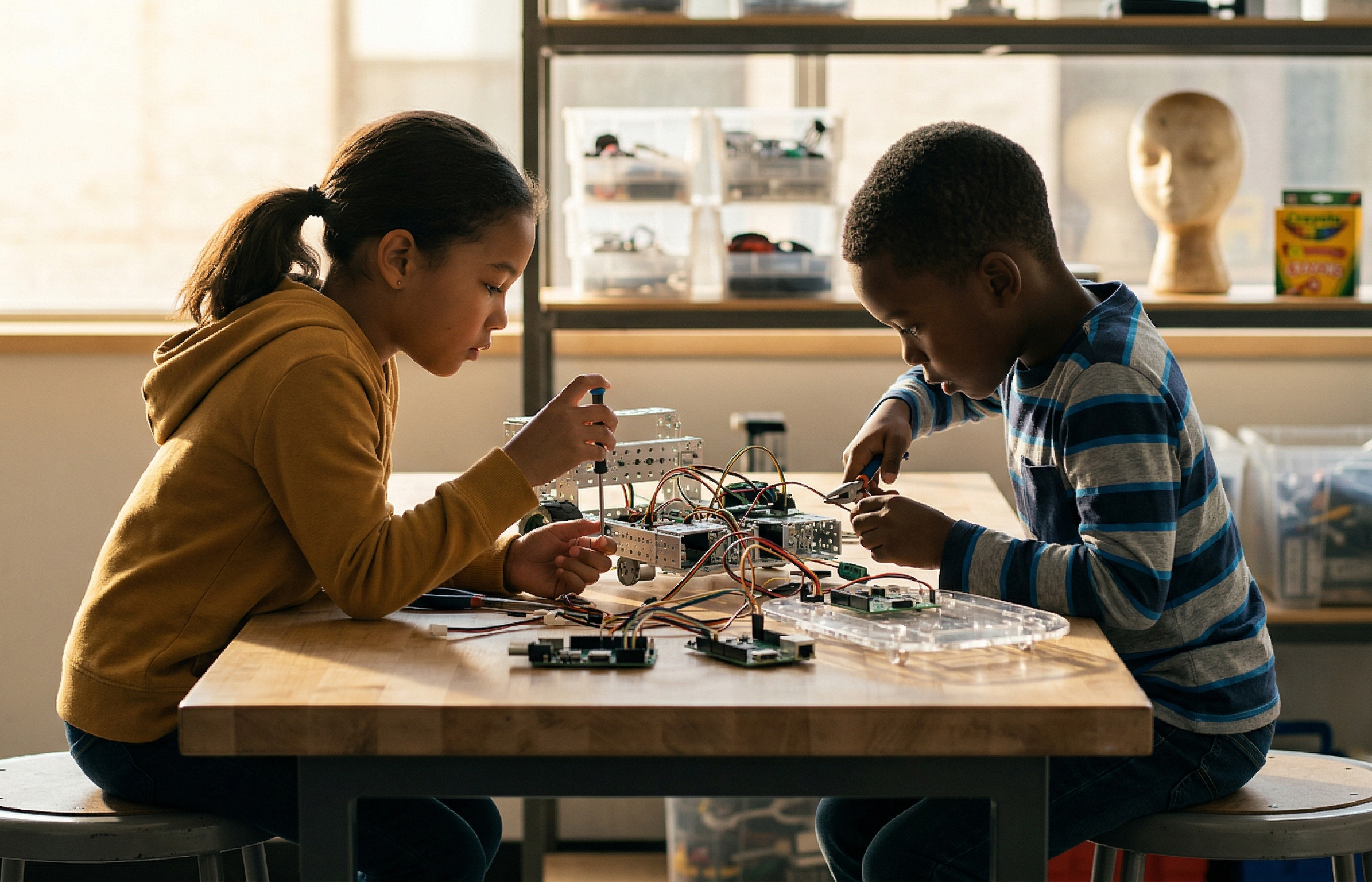 MinorityTek Students Building Robotics